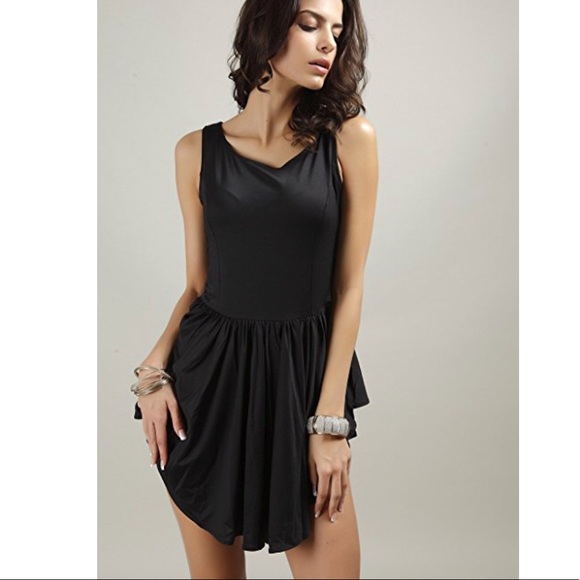 Asymmetrical Sleeveless Mini Dress